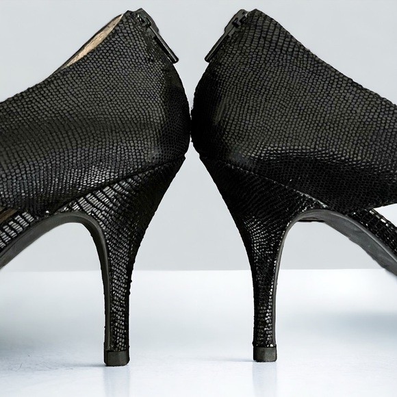 Moda Spana Women’s Black Open Toe High Heel Shoes - Picture 12 of 16